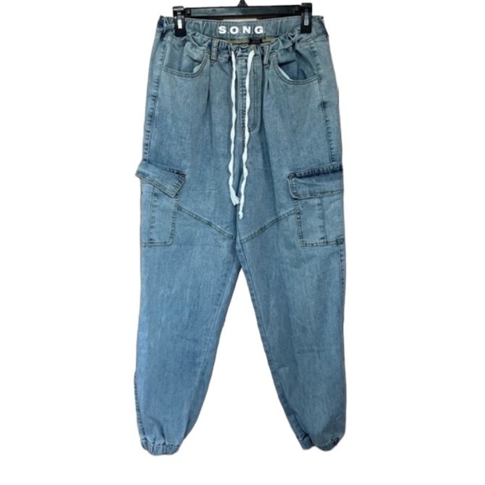 S.O.N.G. denim drawstring waist joggers 9644